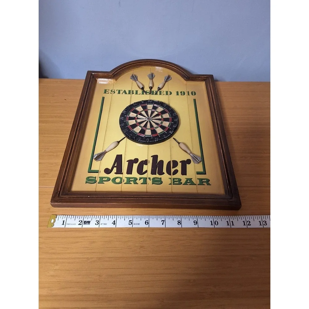 Vintage Retro-Style Archer Sports Bar 3D Wooden Wall Plaque. 16